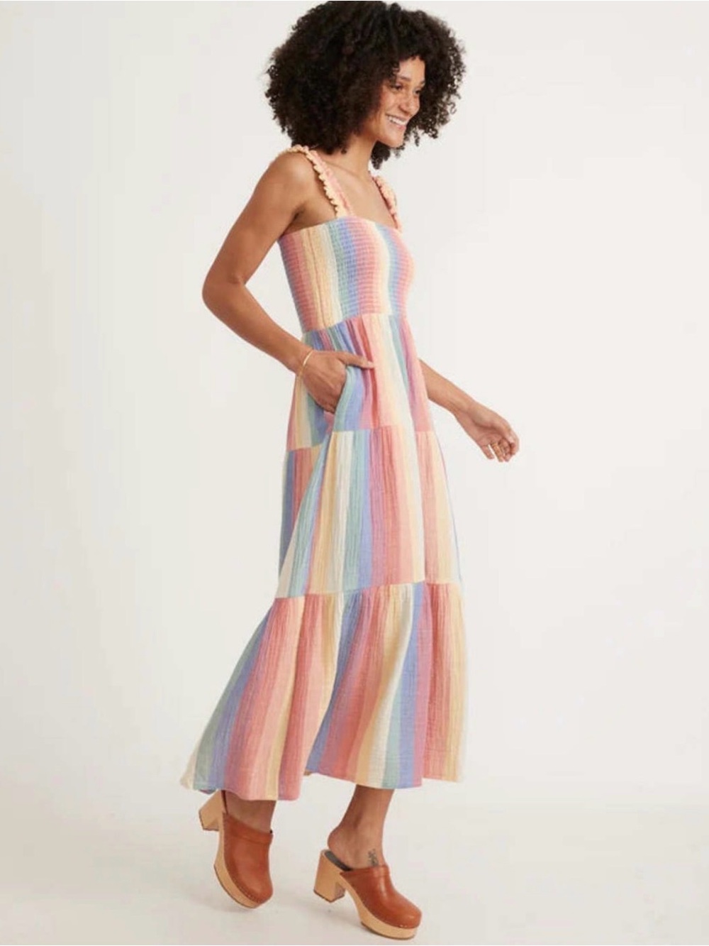 Like New Marine Layer Selene Cotton Maxi Dress Summer Boho Beach Resort, Medium